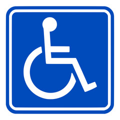 Handicap parking icon showing accessible disabled space and legal permit.