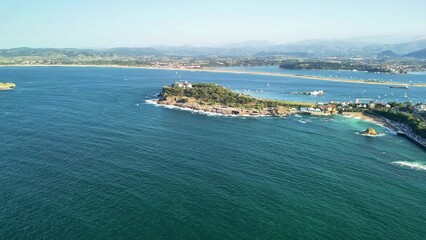Beautiful Aerial View of a Scenic Coastal Landscape featuring Brilliant Blue Waters