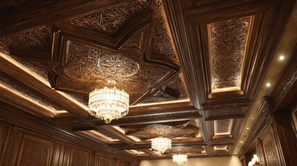 Ornate wood ceiling design