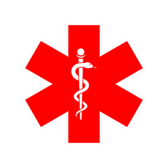 Red Star of Life Medical Symbol Emergency Healthcare Icon