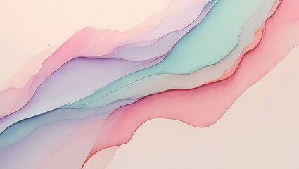 Abstract Pastel Wave Background Fluid Art Design, Soft Colors, and Elegant Swirls