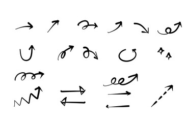 シンプルな手描きの矢印素材