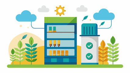 Naklejka premium A smart storage solution for grains and seeds featuring proper ventilation and pest control mechanisms to maintain quality and germination rates.. Vector illustration