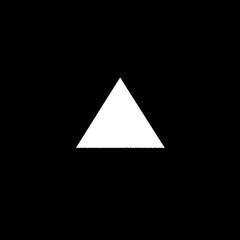 Fototapeta premium Simple white triangle on black background