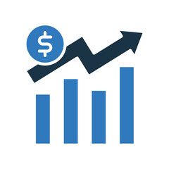 Profit Chart mixed color icon
