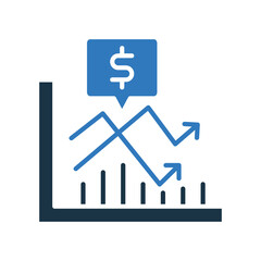Stock Chart mixed color icon