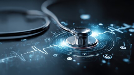 Digital Healthcare Technology with Stethoscope