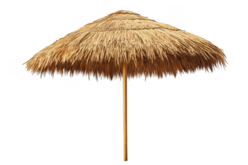 Thatch umbrella parasol isolated on a transparent background