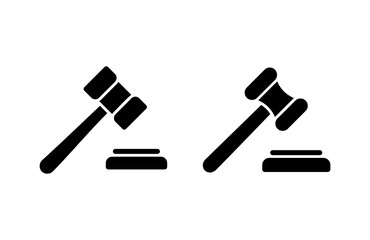 Gavel icon vector illustration. judge gavel sign and symbol. law icon. auction hammer