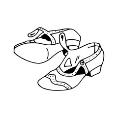vintage strap shoes for children vector art