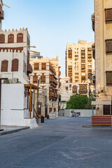 Historic Jeddah in Jeddah, Saudi Arabia. It is known as Al-Balad.