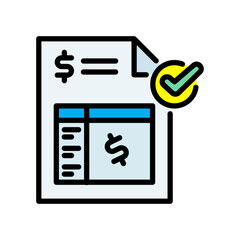 Invoice lineal color icon