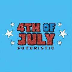 Set of Vintage 4th of July Typography T-Shirt Designs Featuring Patriotic Red, White, and Blue Elements for Independence Day Celebrations