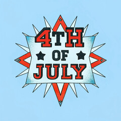 Set of Vintage 4th of July Typography T-Shirt Designs Featuring Patriotic Red, White, and Blue Elements for Independence Day Celebrations