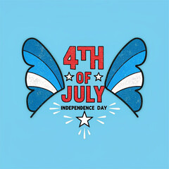 Set of Vintage 4th of July Typography T-Shirt Designs Featuring Patriotic Red, White, and Blue Elements for Independence Day Celebrations