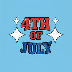 Set of Vintage 4th of July Typography T-Shirt Designs Featuring Patriotic Red, White, and Blue Elements for Independence Day Celebrations