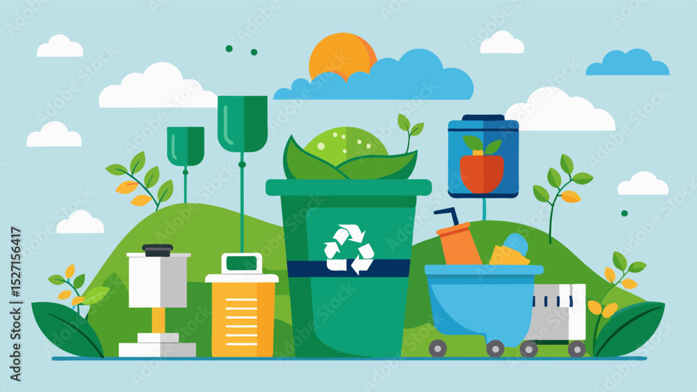 Poster a smart waste management system using composting and recycling to reduce waste and promote sustainab