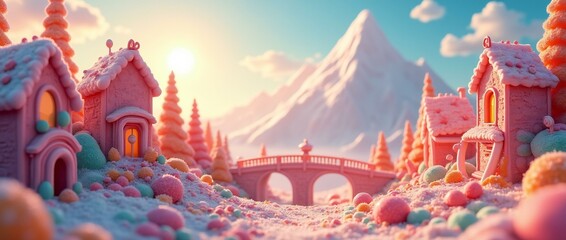Fantastical 3D Candy Village.