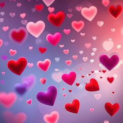 Scattered Hearts Whimsical Love Pattern valentine background 