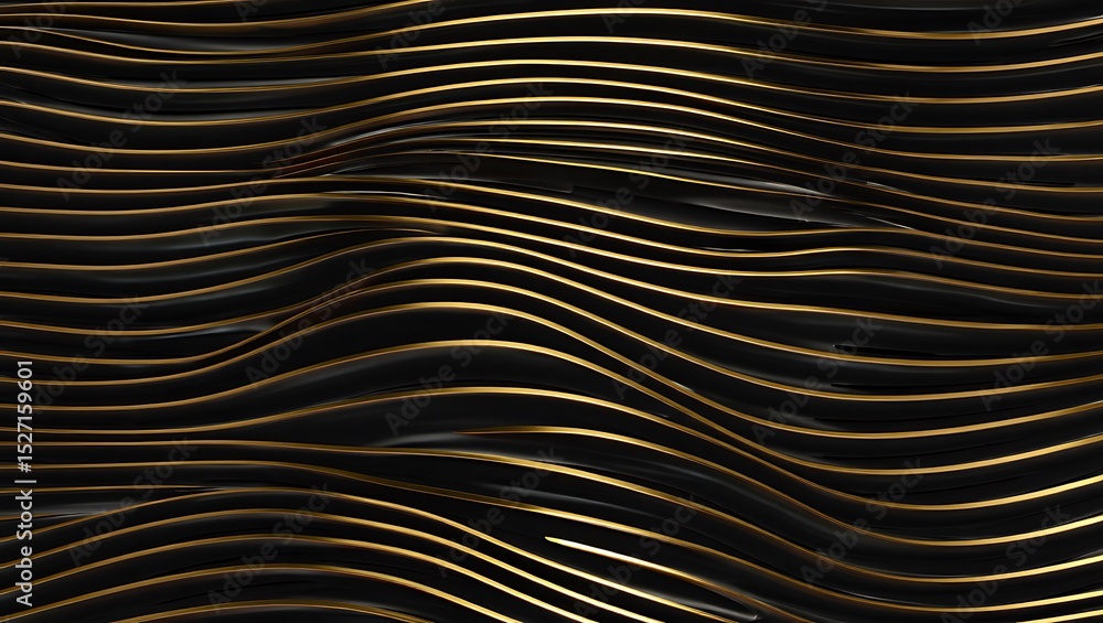 Poster abstract gold and black wave pattern elegant swirls design background