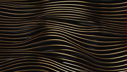 Abstract Gold and Black Wave Pattern Elegant Swirls Design Background