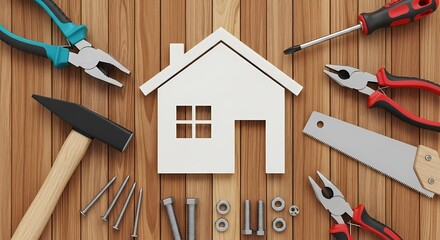 Home Improvement Concept: DIY Renovation and Repair Tools