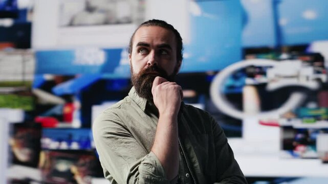 Digital lifestyle of a trend setter navigating real time notifications, enjoying live stream interaction and creative content in a modern virtual social network environment. Online presence. Camera A.