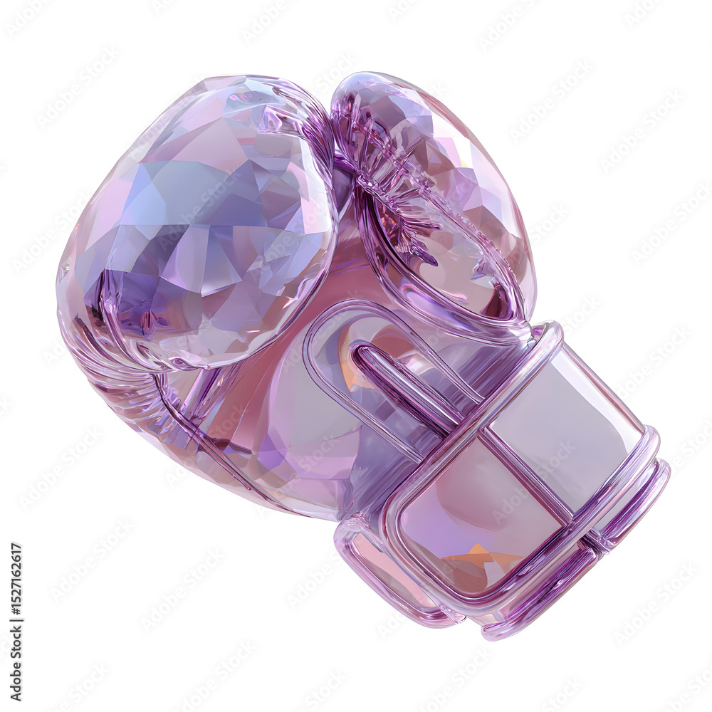 Poster exquisite multifaceted lavender crystal gemstone with iridescent kaleidoscopic reflections and a mes