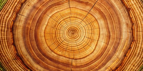 Fototapeta premium Stunning Tree Rings Nature's Time Capsule - A Close-Up Look at Annual Growth Rings