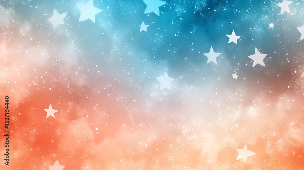 Poster abstract star field with soft color gradients