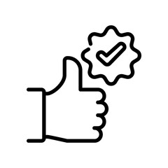 Verified Badge line icon