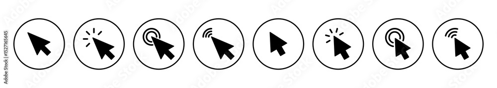 Aufkleber click icon vector. pointer arrow icon. cursor icon vector