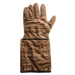 Tactical glove designed for durability and grip, featuring textured surface and adjustable wrist strap. Ideal for outdoor activities and military use, providing protection and functionality