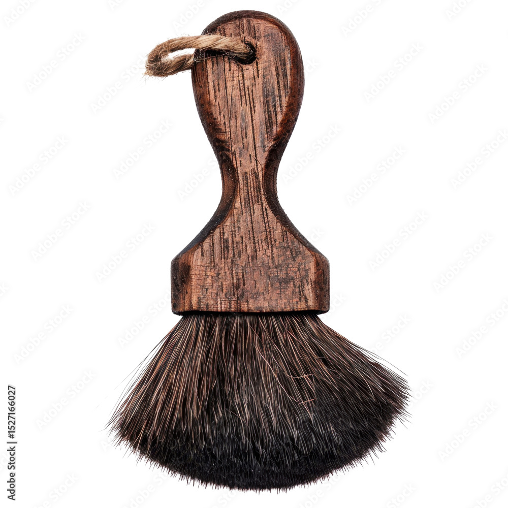 Poster wooden brush with thick bristle head, featuring rustic design and looped handle for easy grip. this 