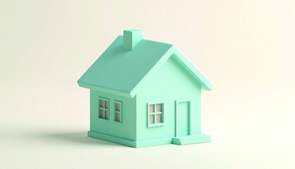 Pastel mint green house model