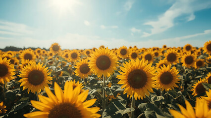 Obraz premium Golden Bloom Sunflower Fields in the Sun