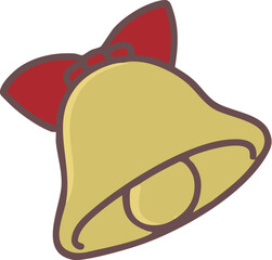 赤いリボンをつけたベルのイラスト