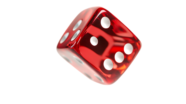 red dice on white background