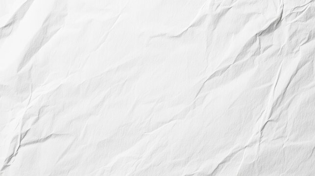 Crumpled white paper texture background.