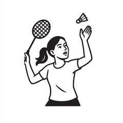 female badminton player