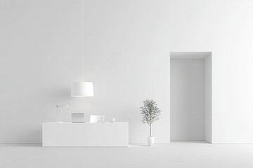 minimalist workspace featuring clean desk with laptop and notepad emphasizing essence of productivity