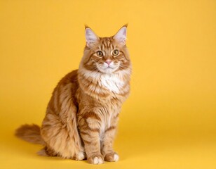 Obraz premium Regal Bengal Cat on Brown Background