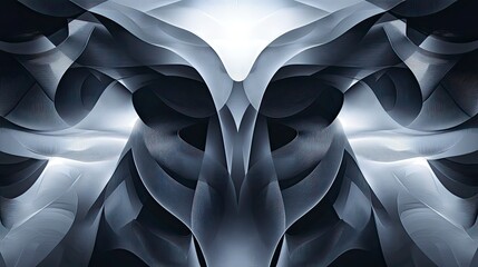 Abstract symmetrical design with flowing shapes
