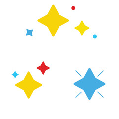 Colorful bright star on isolated white background vector illustration.