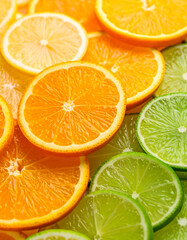 Obraz premium Citrus gradient blend with orange to lime green tones