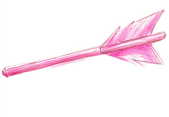 Bright pink arrow illustration on white background, bright design