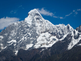 Siguniang snow capped mountain in Sichuan, China