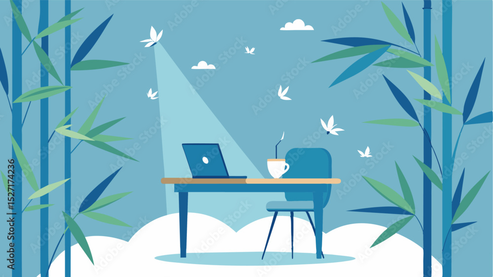 Poster the sound of rustling bamboo leaves in the breeze serves as a soothing background score for focused 
