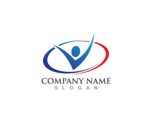Fototapeta premium Health success people care logo and symbols template