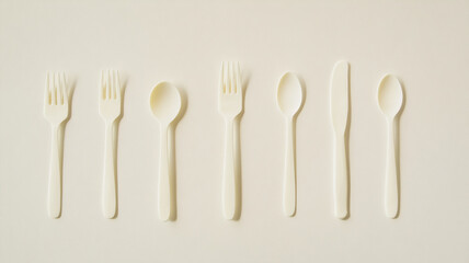 White Plastic Cutlery